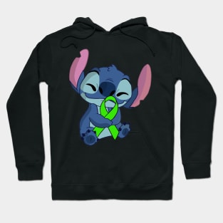 Blue Alien Holding an Awareness Ribbon (Green) Hoodie